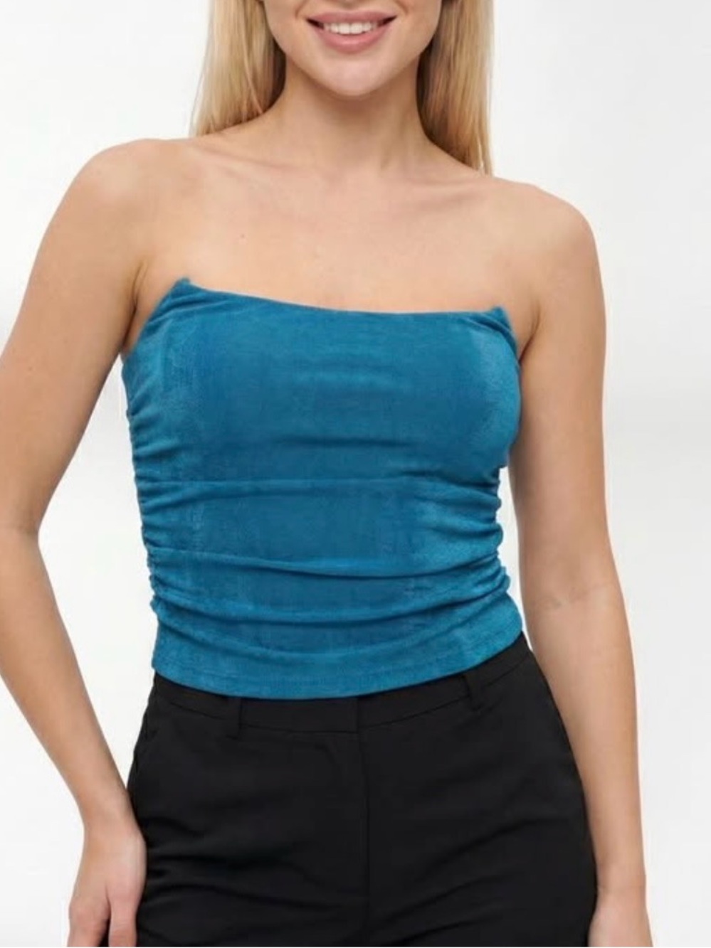 Strapless Teal Tube Top - Women